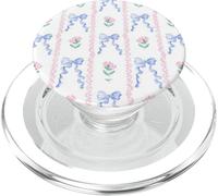 Arcs esthétiques Bleu Clair et Aquarelle Coquette Fleur Rose PopSockets PopGrip pour MagSafe