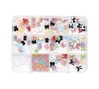 Arcs Papillon Ongles en Cœur Art Charmes Designs Ongles Fournitures Résine Pour Manucure Art Décorations Arcs Magie D'ongles Coeur