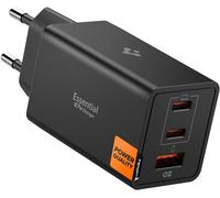 Arcstation Essential 67w Usb C & A Fast Charger [Compact & 3ports] Mini Gan Charger Jack, Pd 3.0 Pps Compatible With Iphone 16 16th 15 Ipad Pro Macbook Pro 13"" Samsung Galaxy And Plus - Black
