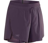 Arc'teryx - Short léger et respirant trail - Norvan Short 5 2-In-1 W Moondrop pour Femme en Nylon - Taille 32 FR - Bordeaux Bordeaux 32 FR