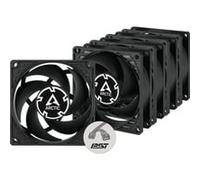 ARCTIC P8 PWM PST (5 Pièces) - Ventilateur PC, Ventilateur 80 mm, PWM PST optimisé pour la pression statique, 200-3000 rpm contrôlé par PWM PST, Moteur très silencieux et efficace - Noir