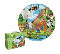 Arctic Animals Puzzle rond 128 pièces Scène éducative de la vie océanique avec ours polaires et pingouins à partir de 4 ans