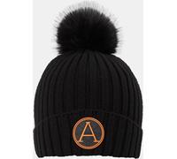 Arctic Army Women's Bobble Hat, Cosy Ribbed Design Noir/Orange Femmes Female