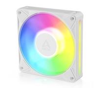 ARCTIC BioniX P12 A-RGB blanc, ventilateur PWM 120 mm, Daisy Chain | Haute pression statique, 450-3000 rpm, 16 LED A-RGB, panneau latéral translucide, connexion sans câble