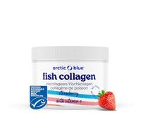 Arctic Blue Collagène Marin Poudre 150 g - Goût Fraise - Hydrolysat de Collagène de Poisson Arctique MSC + Vitamine C Naturelle d’Acérola - Haute Pureté, Facile à Dissoudre