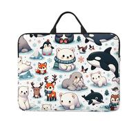 Arctic-Circle-Cute-Animals Housse pour ordinateur portable 14" avec fermeture éclair