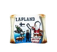 Arctic Circle Lapland Finland Aimant de réfrigérateur souvenir de voyage Décoration de réfrigérateur 3D Autocollant magnétique peint à la main