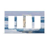 Arctic Couvercle de sortie d'ours polaire, plaque murale à vis cachées, plaque frontale en thermoplastique décoratif, prise de courant pour interrupteur de lumière, taille 21 x 12 cm pour la maison