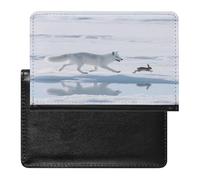 Arctic Fox Chases Étui de passeport unique en polyuréthane ultra fin compact facile à transporter pour homme et femme
