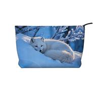 Arctic Fox Trousse de maquillage en velours côtelé avec fermeture éclair pour voyage, articles de toilette et utilisation quotidienne