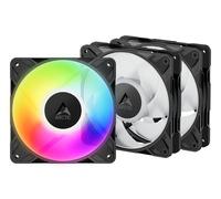 ARCTIC P12 Pro A-RGB (3 Piéces) - Puissant ventilateur premium, Fan PWM 120 mm avec Câble Répartiteur en Y, 600-3000 rpm, 0 rpm <5% PWM, 5V Digital RGB, Palier à dynamiqu fluides, 4 Broches - Noir