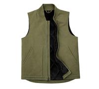 Arctic Gilet de travail matelassé doublé et délavé avec fermeture éclair intégrale en toile robuste pour homme, vert militaire, X-Large