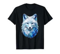Arctic Ice Wolf Blue Geometric Mystic Guardian T-Shirt