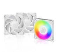 Arctic Cooling Ventilateur P12 Pro A‑RGB 120 mm PWM – 600–3000 rpm, 5V Digital RGB, Pack 3 Blanc