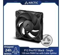 ARCTIC P12 Pro PST, ventilateur de boîtier haute performance de 120 mm avec technologie de partage PWM (PST), vitesse: 400 à 3000 tr/min, roulement dynamique fluide P12 Pro PST Black
