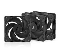 ARCTIC P12 Pro Reverse - 3 Pack - 120 mm Ventilateur Premium avec flux d'air inversé, Ventilateur PWM avec répartiteur de câble en Y, 500-3000 rpm, 0 rpm <5% PWM, palier hydrodynamique, 4-Pin - Noir