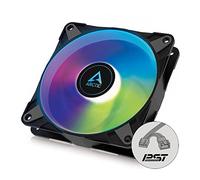 ARCTIC P12 PWM PST A-RGB - Ventilateur PC, Ventilateur de boîtier PWM de 120 mm optimisé pour la pression statique, Semi passif : 200-2000 rpm (0 rpm <5%), 5V 3 Pin ARGB LED - Noir