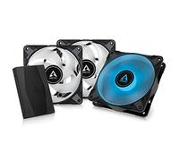 ARCTIC Ventilateur de boîtier P12 PWM PST RGB 120 mm – Pack 3 avec contrôleur – Noir 200–2000 RPM