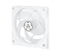 ARCTIC P12 PWM - Ventilateur PC, 120 mm, Ventilateur Boitier Silencieux, Pression Statique Élevée, Fonction de Régulation PWM Silencieuse, 200-1800 rpm (0 rpm <5%) - Blanc/transparent