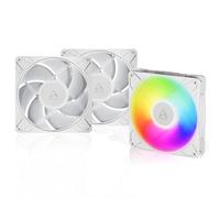 ARCTIC P14 Pro A-RGB (White) - 3 Piéces - Ventilateur puissant et de qualité, ventilateur PWM 140 mm avec câble en Y séparé, 400-2500 rpm, 0 rpm <5% PWM, 5V Digital RGB, palier Fluid Dynamic - Blanc