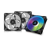 ARCTIC P14 PWM PST A-RGB (3 Pièces) - Ventilateur PC, Ventilateur de boîtier PWM de 140 mm optimisé pour la Pression Statique, Semi Passif : 200-1900 RPM (0 RPM <5%), 5V 3 Pin A-RGB LED - Noir