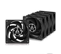 ARCTIC P8 Silent Lot de 5 ventilateurs pour PC, 80 mm, particulièrement silencieux, optimisés pour la pression statique, moteur de ventilateur quasi silencieux, PC, 1600 tr/min, noir