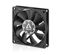 ARCTIC P8 Slim PWM PST - Ventilateur de boîtier 80 mm, optimisé pour la pression statique, ventilateur de boîtier avec connexion PST (PWM Sharing Technology), ventilateur DC, extra-plat - 15 mm - Noir