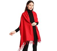 Arctic Penguin Écharpe Châle Pashmina Femme Grandes Châle Wrap Douces pour Automne Hiver Chaud 200x70 cm (Rouge)