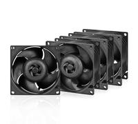 ARCTIC S8038-7K (4 Pièces) - Ventilateur serveur, 80x80x38 mm, 500-7000 rpm, régulé par PWM, connecteur 4 broches, 12 V DC - Noir