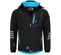 Arctic Seven AS301 Veste softshell fonctionnelle pour homme Veste de pluie respirante Doublure en polaire, noir/bleu, XL