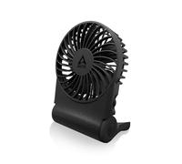 ARCTIC Summair 2Go (Black) - Ventilateur de Poche Rechargeable avec Support, Vitesse Infiniment Variable, Temps de Fonctionnement de 4 à 77 h, Connexion USB-C (incluse Câble USB-A) - Noir
