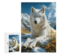 Arctic Wolf in Snowy Landscape Puzzle 1000 Pièces Educa Jouet en Bois Cadeau Unique Décoration Intérieure Jeu Éducatif Challenge Toy Adultes Et Enfants À Partir De 14 Ans 300 PCS