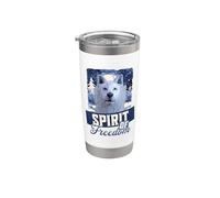 Arctic Wolf Spirit of Freedom Wildlife Nature Design Gobelet isotherme en acier inoxydable double paroi