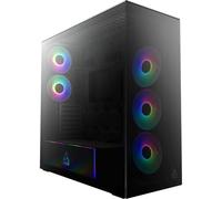 ARCTIC Xtender (Black) - Boîtier PC, Verre Panoramique Trempé, Support pour Radiateur 2 x 420 mm, Tour Midi, E-ATX, 5X Ventilateurs A-RGB Pré-installés - Noir