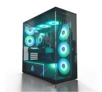 ARCTIC Xtender (Black Clear) - Boîtier PC, Verre Panoramique Trempé | Support pour Radiateur 2 x 420 mm, Tour Midi, E-ATX, 5x Ventilateurs A-RGB Pré-installés