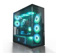 ARCTIC Xtender VG Black (Clear Glass) avec Montage Vertical de GPU - Boîtier PC, Verre Panoramique Trempé, Radiateur 2 x 420 mm, Tour Midi, E-ATX, 5x Ventilateurs A-RGB Pré-installés - Noir
