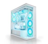 ARCTIC Xtender VG (White) avec Montage Vertical de GPU - Boîtier PC, Verre Panoramique Trempé, Support pour Radiateur 2 x 420 mm, Tour Midi, E-ATX, 5X Ventilateurs A-RGB Pré-installés - Blanc
