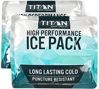 Arctic Zone Titan Lot de 2 packs de glace haute performance 600 g - Longue durée, résistant aux perforations, rempli de gel non toxique