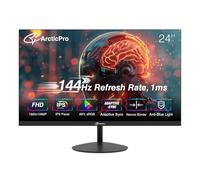 ArcticPro Écran d'ordinateur de 24 pouces, FHD 1080p, moniteur de jeu et de bureau 144 Hz, IPS, synchronisation adaptative, 110 % sRGB, 1 ms, sans cadre 3 côtés, ultra fin, montage VESA