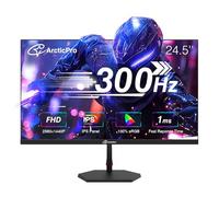 ArcticPro Moniteur de jeu 24,5" 300 Hz 240 Hz, FHD 1080p, 1 ms, moniteur PC de jeu, IPS rapide, synchronisation adaptative, écran d'ordinateur PC, ultra fin, DP x2, HDMI x2, support VESA, avec câble