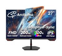 ArcticPro Moniteur de jeu 27", 180 Hz, IPS, FHD 1080p, temps de réponse de 1 ms, synchronisation adaptative, écran d'ordinateur PC, sans cadre, ultra fin, 130 % sRGB, filtre