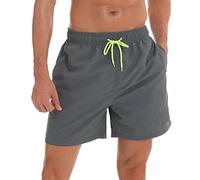 Arcweg Homme Short de Bain Bermuda Séchage Rapide Garçons Court de Plage Sport Natation Casual 12 Ans et Plus avec Cordon Réglable Élastique Tailles Gris-1 L(EU)
