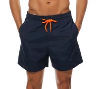 Arcweg Homme Short de Bain Bermuda Séchage Rapide Garçons Court de Plage Sport Natation Casual 12 Ans et Plus avec Cordon Réglable Élastique Tailles Bleu Foncé-1 XXL(EU)