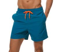 Arcweg Homme Short de Bain Bermuda Séchage Rapide Garçons Court de Plage Sport Natation Casual 12 Ans et Plus avec Cordon Réglable Élastique Tailles Bleu-g-1 XL(EU)