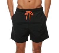 Arcweg Homme Short de Bain Bermuda Séchage Rapide Garçons Court de Plage Sport Natation Casual 12 Ans et Plus avec Cordon Réglable Élastique Tailles Nero-1 XXL(EU)