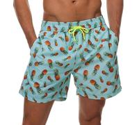 Arcweg Homme Short de Bain Bermuda Séchage Rapide Garçons Court de Plage Sport Natation Casual 12 Ans et Plus avec Cordon Réglable Élastique Tailles Ananas-1 L(EU)