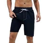 Arcweg Mens Swimming Shorts Longs Maillots de Bain avec Doublure de Compression Maillots de Bain 2 en 1 avec Poches à Fermeture éclair Quick Dry Noir XL(EU)