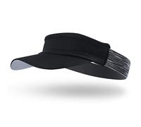Arcweg Visière Femme Homme Soleil Bandana Cyclisme Respirant Douce Élastique Casquette Visière Sport Tennis Golf Marathon en Plein Air (Noir, Toue de tête:52-56cm)