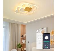 Arcxjon Plafonnier LED, 45CM Plafonnier Chambre Enfant avec Dimmable Télécommande, Lampe Plafond LED Trèfle à quatre feuilles Créative Applicable à Salle de Enfant, Chambre, Salon