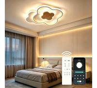 Arcxjon Plafonnier LED, 55CM Plafonnier Chambre Enfant avec Dimmable Télécommande, Lampe Plafond LED Trèfle à quatre feuilles Créative Applicable à Salle de Enfant, Chambre, Salon